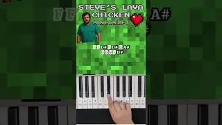 How to play Steve's Lava Chicken - Minecraft Movie | Easy Piano Tutorial 🎶🎹#pianotutorial #minecraft