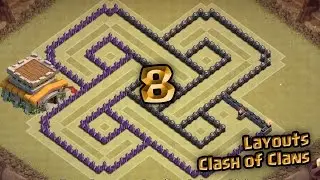 Layout Clash of Clans - Melhor Layout de Guerra para Centro de Vila 8 - CV 8 - TH8 - [1]