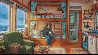 Warm Home on a winter Train LoFi music
