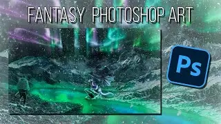 I Created a Winter Fantasy Speededit with a Viking and a Dragon | Photoshop Art
