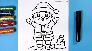 Come disegnare un Babbo Natale molto carino – Tutorial facile passo dopo passo