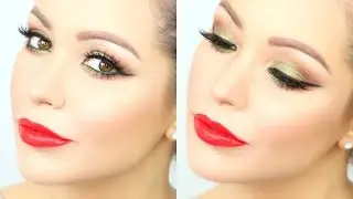 GREEN EYES & RED LIP CHRISTMAS MAKEUP TUTORIAL FT. MAKEUP GEEK EYESHADOWS | LAURA SOMMERVILLE