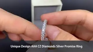 Unique Design AAA CZ Diamonds Silver Promise Ring