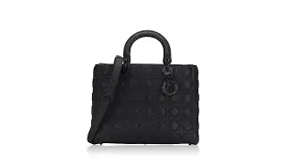 Christian Dior Ultra Matte Calfskin Cannage Large Lady Dior Black