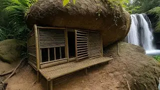 Guy Crafts Thatch Bamboo Hut Under Huge Rock: 7 Days 2025
