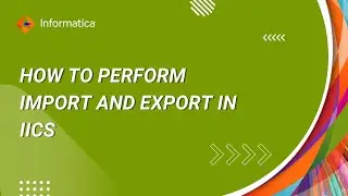 How to perform Import and Export in IICS