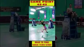 FAILED FLICK SERVE SCORE GAME POINT 41-41 || PB.SAKRAL @bgrusro  #shorts #badminton