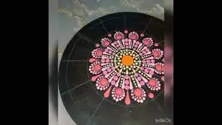 Simple dot and Swooshes Mandala art design on Around Surface
