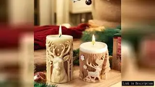 New Christmas Tree Carving Pattern Cylindrical Candle 3D Silicone Mold Reindeer Snowflake Cylindrica