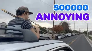 Annoying joggers by playing the 