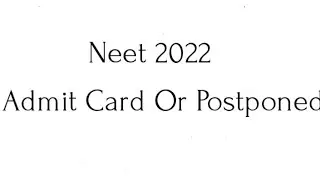 Neet 2022 Postpone Campaign