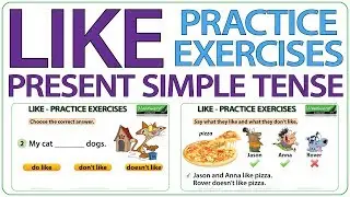 LIKE - English Present Tense Practice Exercises | English Verb LIKE Quiz | Basic English Exercises