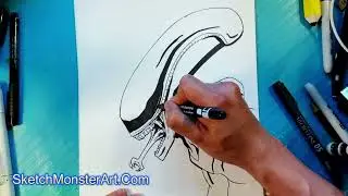 How to Draw ALIEN - Xenomorph