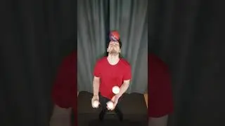 3 ball cascade blind with a ball balanced on the head - 150 catches