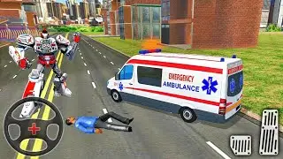 Ambulance Robot City Rescue - Transform Into Flying Ambulance and Robot - Android Gameplay