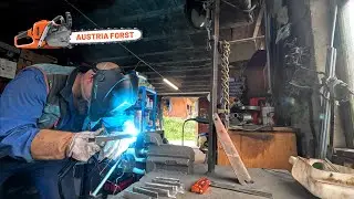 Balken Halterung für Leiter selber Bauen aus Alteisen