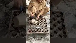 Skilled craftsmanship in pakistan's cement brick industry #shorts