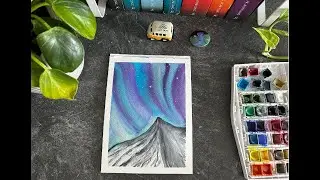 Mesmerizing Northern Lights Watercolor Painting | Step-by-Step Art Tutorial | Thulasi Priyesh