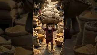Baby Monkey Hard Working | To help the poor | #shorts  #shortsfeed #usa