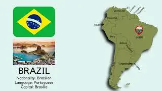 Countries & Nationalities Map with languages, capitals flags | Learn All SOUTH AMERICA 📍