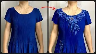 Sewing instructions for adding 1 piece of lace to a finished collar | Tips to renew old collars