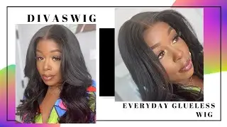 Beginner friendly Everyday Glueless Wig!  HD LACE Shake & Go! #DIVASWIGS