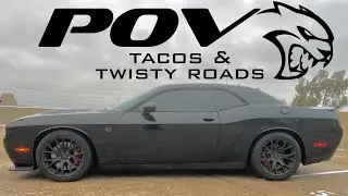 HELLCAT POV ASMR 4K Drive | Dodge Challenger SRT (Manual 6 Speed) |  Twisty roads and tacos