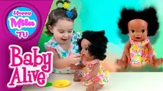 интерактивная кукла Сара ест и какает в подгузник веселый обзор | HappyMilaTV #69