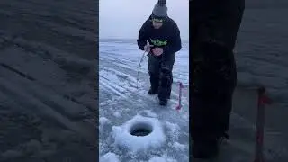 Fish That Pulled The Bite Alarm On Sunday Night Fishing! #icefishing #laketrout