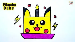 How to Draw Pikachu Cake | Pikachu drawing&nbsp;for&nbsp;kids