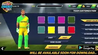 World Cricket 2021: Team Uniform Customization Overview