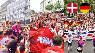 Crazy scenes as Denmark and Germany fans poured into Dortmund ahead of the Euro 2024 round of 16