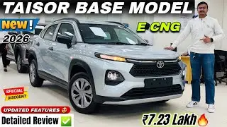 2026 Updated Toyota Taisor E CNG Detailed Review ✅ | Toyota Taisor Base Model New Price & Features 🔥
