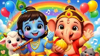 Little Kanha & Little Ganesh Song 🎵 | Fun Kids Cartoon Rhyme