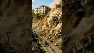 Sudden Landslide Destroys City Edge in Seconds! #Shorts #Landslide #DisasterFootage #ViralVideo