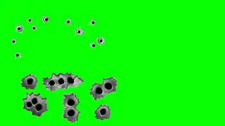 Gun Bullet Holes - Green Screen Animation