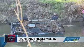 Helene cleanup crews battle the elements as temperatures fall below freezing