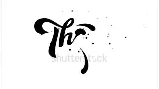 Thank you animation handwritten in white and black ink drops with particles