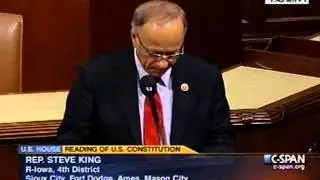 Congressman Steve King reads part of the Constitution on the House floor