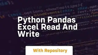 python pandas excel read and write