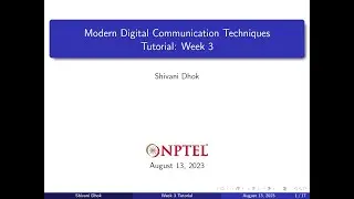 Week 3 || Solved Examples: Source codes & Sampling ||NPTEL|| Modern Digital Communication Techniques