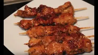 Brochettes de Poulet Marin&eacute;es au Soja et Miel