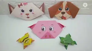 HOW TO MAKE PAPER DOG/ PAPER CAT/ PAPER PIG/ PAPER FROG/ ORIGAMI