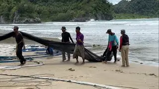 Wow! Amazing Net Fishing In Sumatera Countryside 