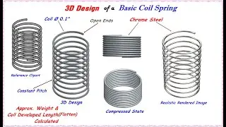 3D Design of a Basic Coil Spring, #3Dmodeling, #SolidEdge, #SolidWorks, #Creo, #Catia, #Mechanical