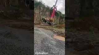 Crane Collapses While Lifting A Liebherr Excavator #shorts #crane #excavator #fail #fails