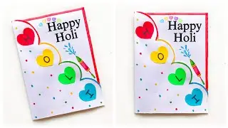 Last minute Happy Holi Easy Card | Handmade Holi greeting card | DIY Holi Card | Happy Holi Card