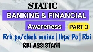 Static banking awareness for rrb po mains 2020 part3|rbi assistant mains|ibps po mains