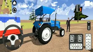 Indian Tractor Driving Simulator Game - Blue Tractor Trolley Simulator 3D - Android Gameplay