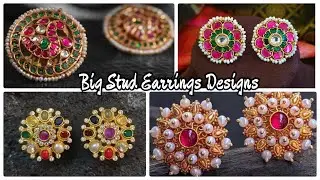 Big Stud Earrings Designs With Weight|Gold Earrings Designs|Gold Studs Designs